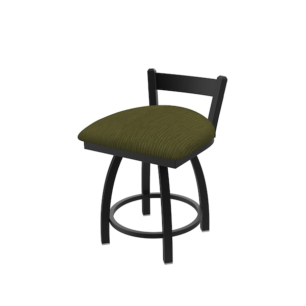18" Low Back Swivel Vanity Stool, Black Wrinkle, Graph Parrot Seat